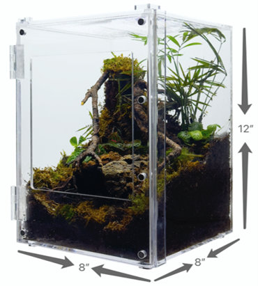 HerpCult Acrylic Front-Opening Enclosure (Screen Top) - Small
